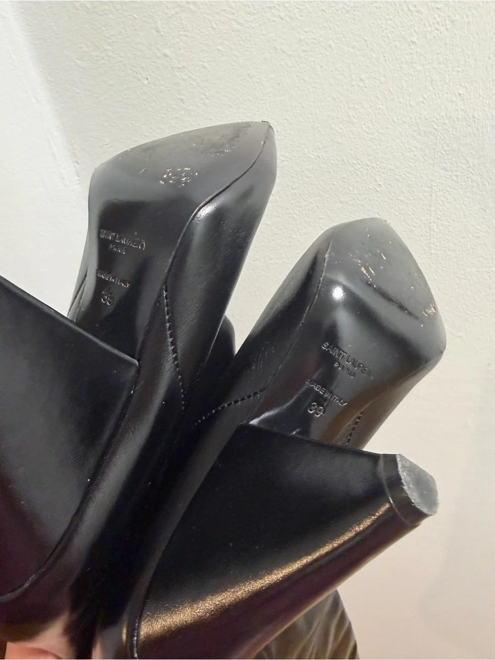 Saint Laurent Paris Over-the-Knee Leather Boots – Size 39 - Picture 4 of 4
